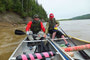 Lt "I wear gloves cause I'm Fragile" Kenny preaches the finer points of how to use a bailing bucket as a paddle to Cpl "I am a Newfie, I can't swim" Collier.